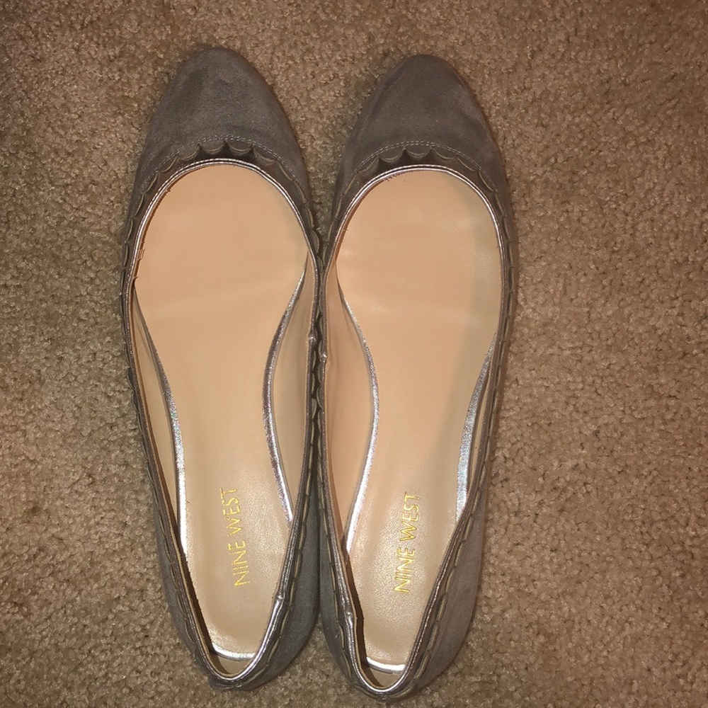 Gray/silver flats size 9.5
